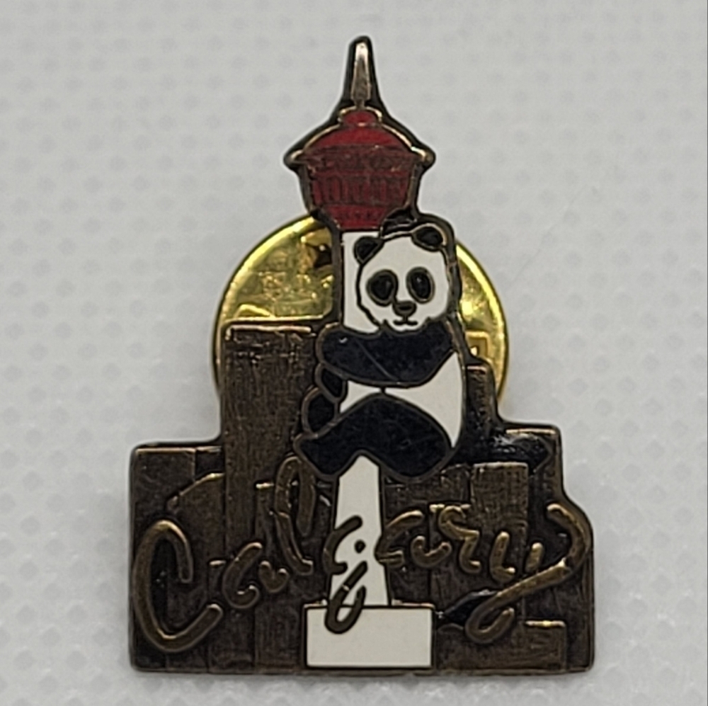 VINTAGE 1988 CALGARY ZOO PANDA VISIT & WINTER OLYMPICS Lapel Pins, Bundle of Two - Picture 6 of 12